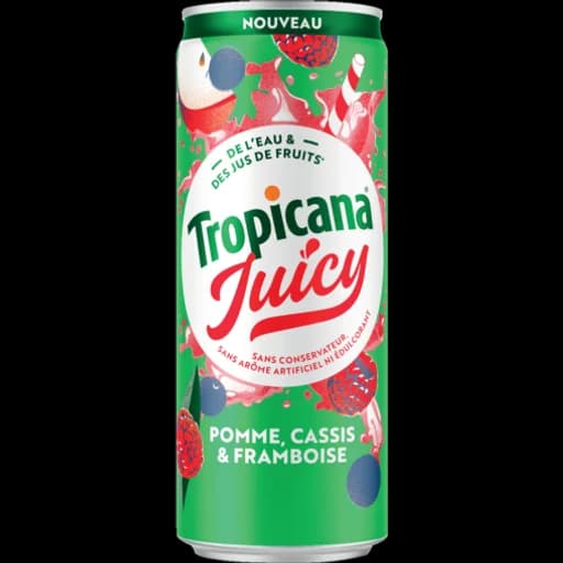 Canette Tropicana Juicy pomme, cassis et framboise
